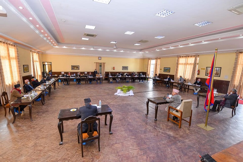 प्रधानमन्त्री ओलीको आह्वानमा बालुवाटारमा सर्वदलीय बैठक चल्दै